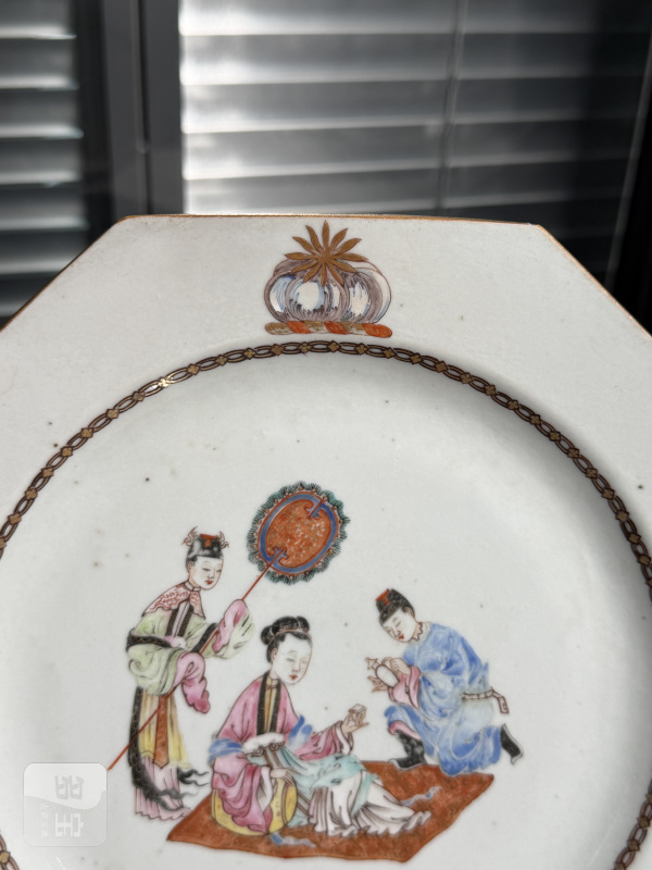 清乾隆粉彩贵妃醉酒八方盘 - 图6